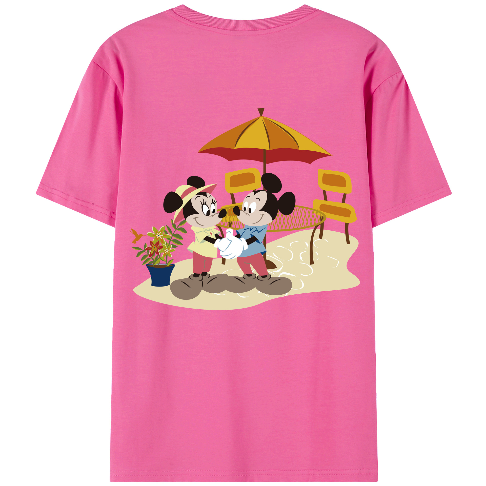 （画像用） ミッキーマウス Mickey Mouse レディース半袖Tシャツ(バックプリント)